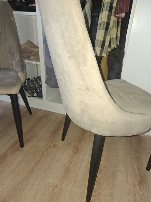 krzesel do salonu velurowe 4 szt okazja tanio