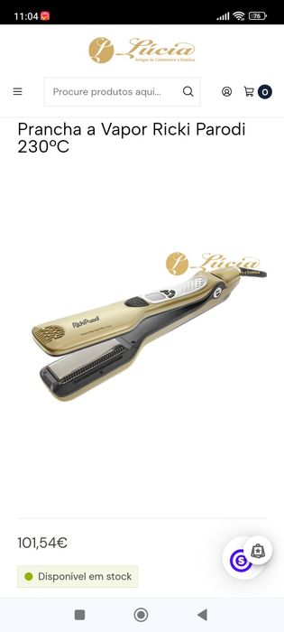 Prancha de alisamento Ricki Parodi a vapor 230 graus