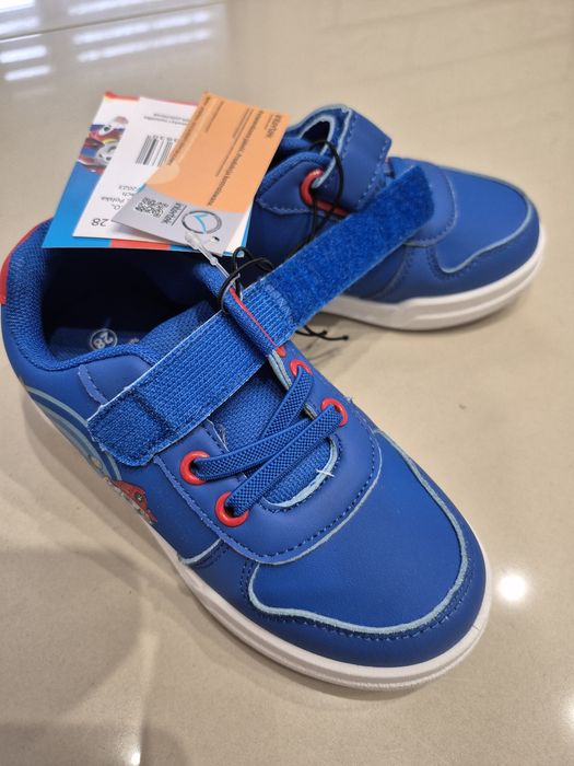 Nowe buty dziecięce psi patrol 28 na rzep niebieskie sportowe z białą