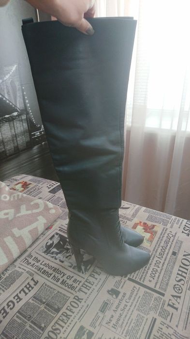 Сапоги кожаные высокие