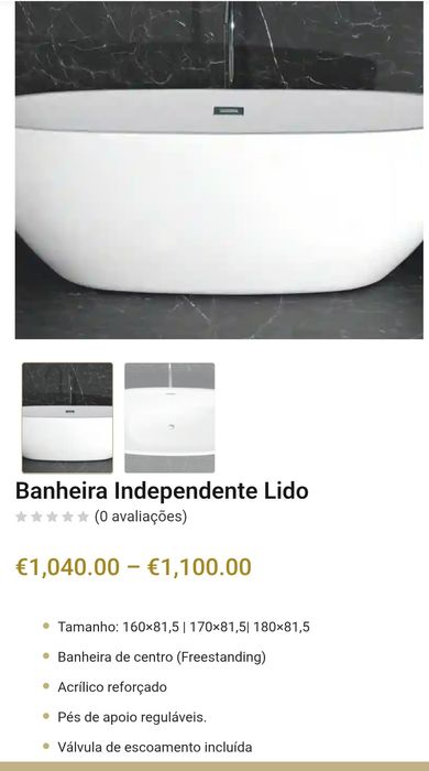 Banheira Lido Savissano 160×81,5  Completamente Nova - Oportunidade de