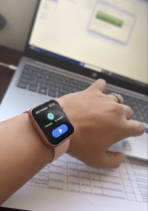 Smartwatch feminino 2 pulseiras - Android e iOS (iPhone)