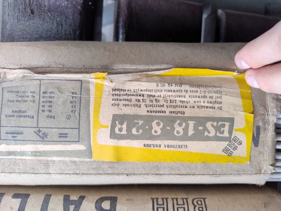 Baildon elektrody do kwasówk 11.3 kgi markowe kwasowe do stali es 18 8