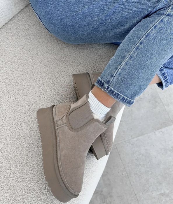 Уггі жіночі натуральний замш і бавовна 41 повний розмір