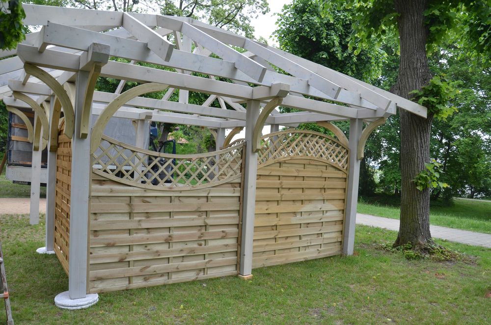 płoty lamelowe, pergole 180x180 cm pergole lamela