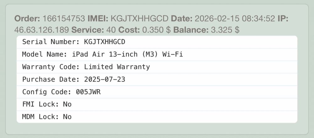 Ipad Air 13 m3 (2025) A3268 Заблокований