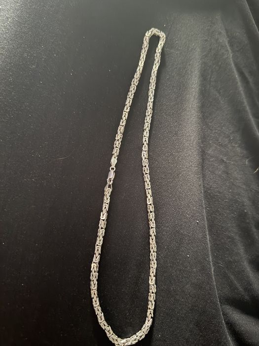 Lańcuszek srebrny 34g, 55cm. Splot królewski