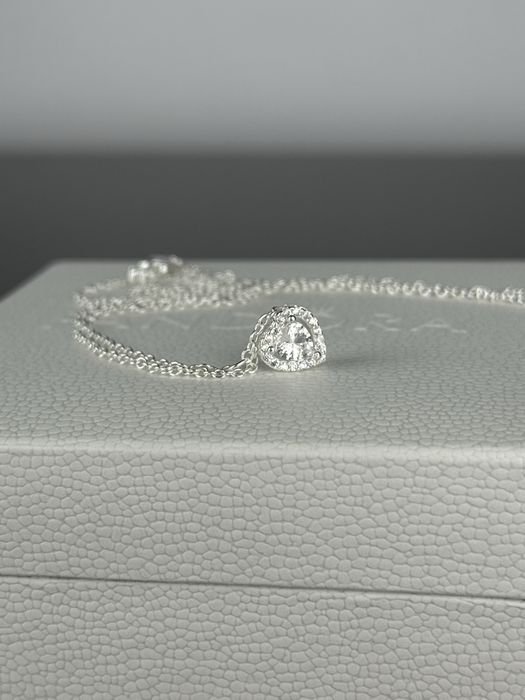 Nowy srebrny naszyjnik Pandora z sercem