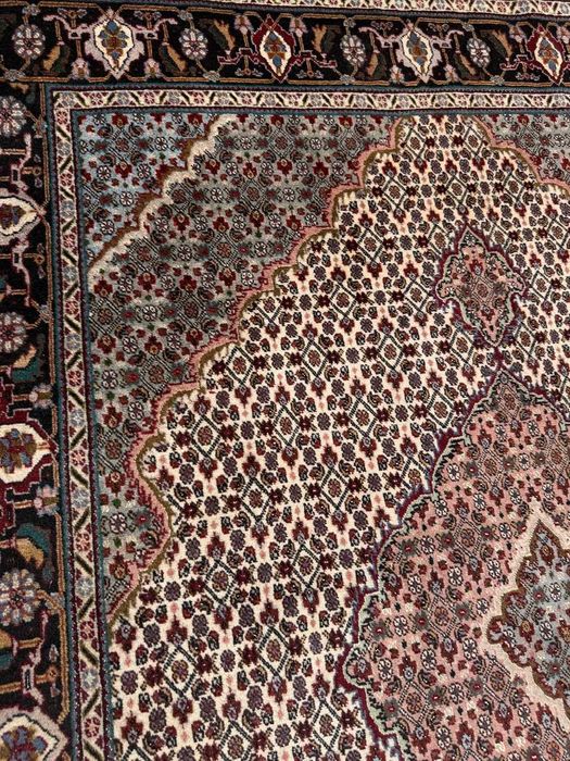 Kaszmirowy r. tkany dywan perski Tabriz z jedwabiem 200x150 galeria 10 tys
