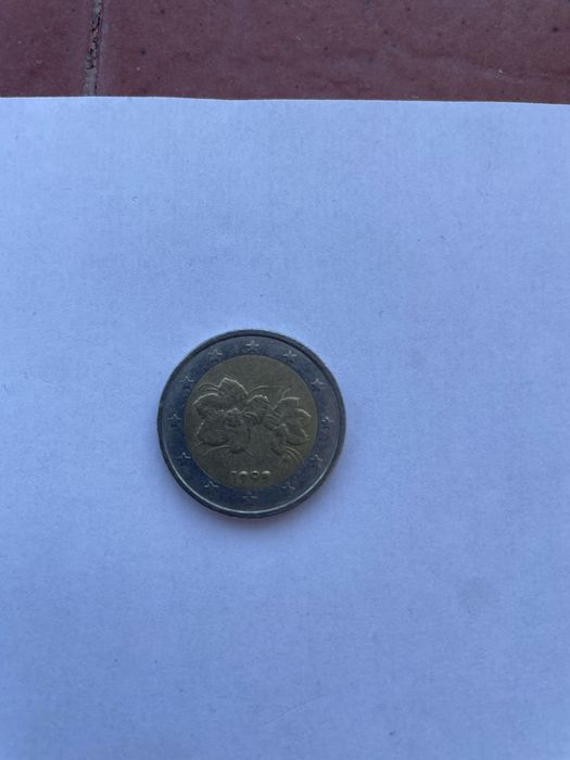 Moeda 2 euros com erro de cunhagem