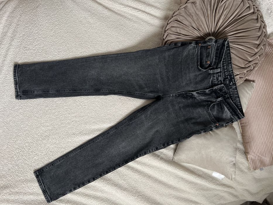 Spodnie jeans czarno szare mom Sinsay L