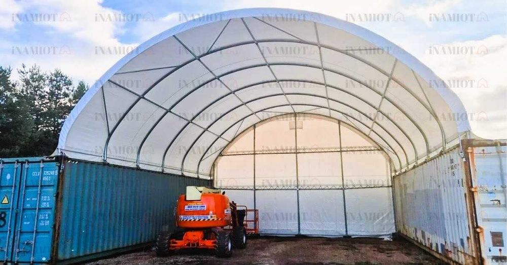 Zadaszenie kontenerowe 10x12 m namiot budowlany kontenery wiata hala