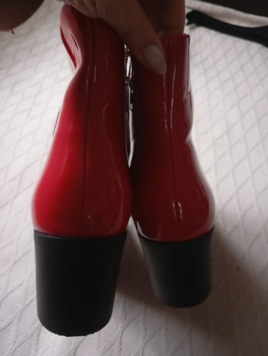 ASOS 46R NOWE czerwone lakierowane botki