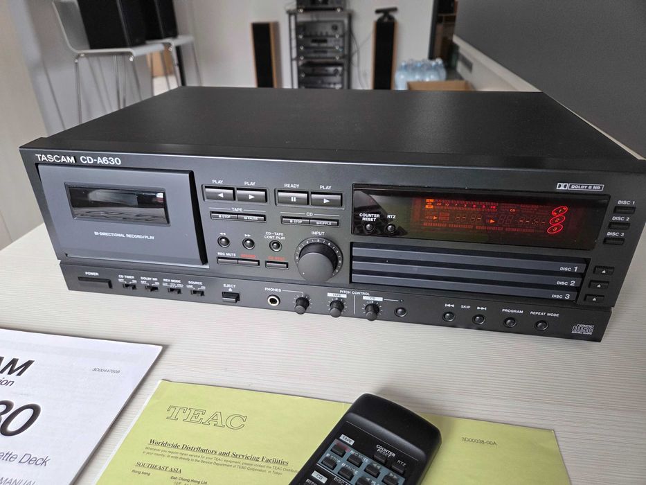 Tascam CD-A630 zmieniarka 3CD i deck Jak Nowy !!!