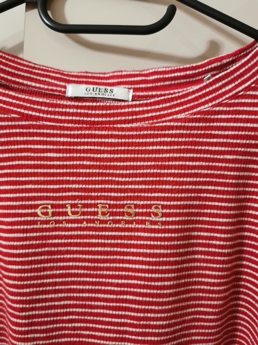 Bluzka koszulka crop top Guess 38 M oversize czerwona młodzieżowa