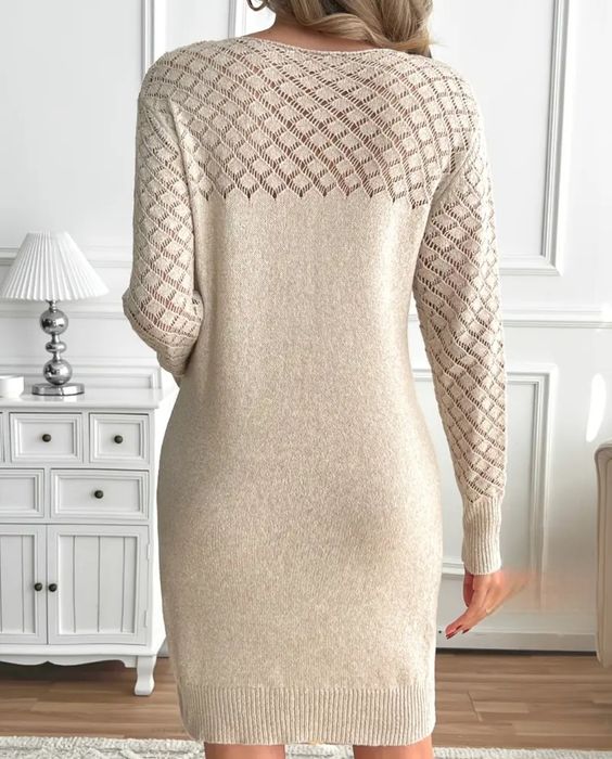 В'язана сукня молочного кольору, нова, розмір M