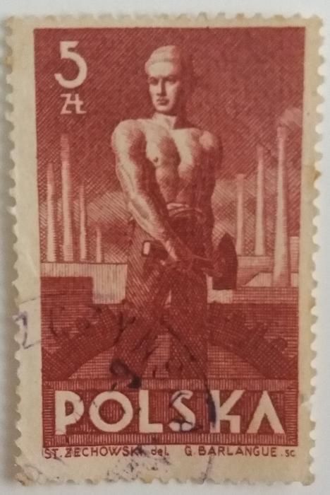 Znaczki pocztowe, Polska 1947, Świat pracy (2 sztuki)