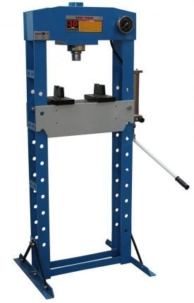 Prensa Hidráulica 30 ton c/ manómetro e bomba. Altura ajustável