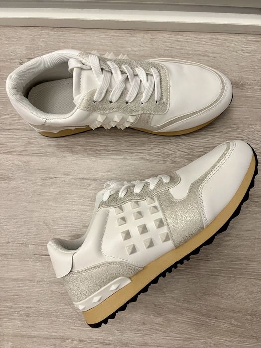 NOWE biale zlote adidasy metalizowane ćwieki hit