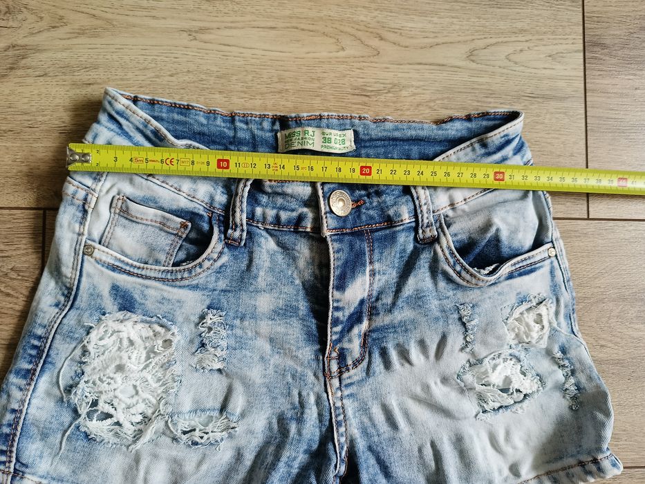 Szorty spodenki M 38  jeansowe dżinsowe koronka
