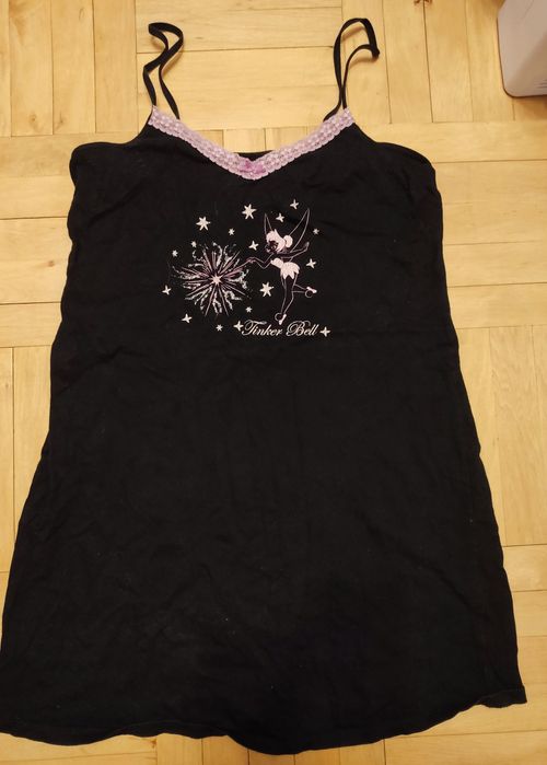 Czarna piżama koszula nocna Dzwoneczek Disney