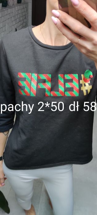 Świąteczna bluza z rękawem 3/4 rozm M