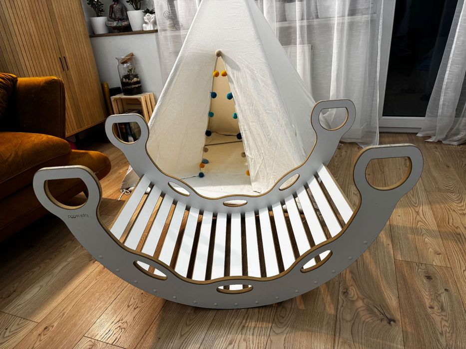 Bujak Montessori duży TuptiWood + zjeżdżalnia/drapinka