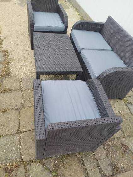 Meble ogrodowe poliratanowe brązowe