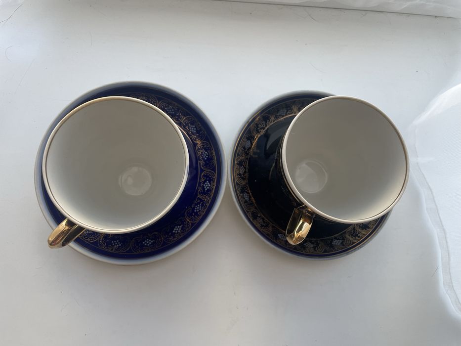 Чашка з блюдцем від сервізу ссср Довбиш кобальт
