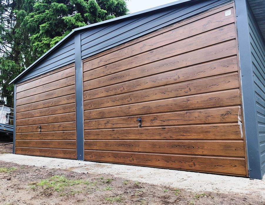 Standard Garaż 6x5 drewnopodobny bramy grafit