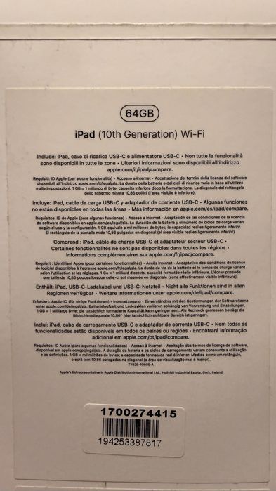 iPad Wi-fi 64GB Blue 10th Generation
