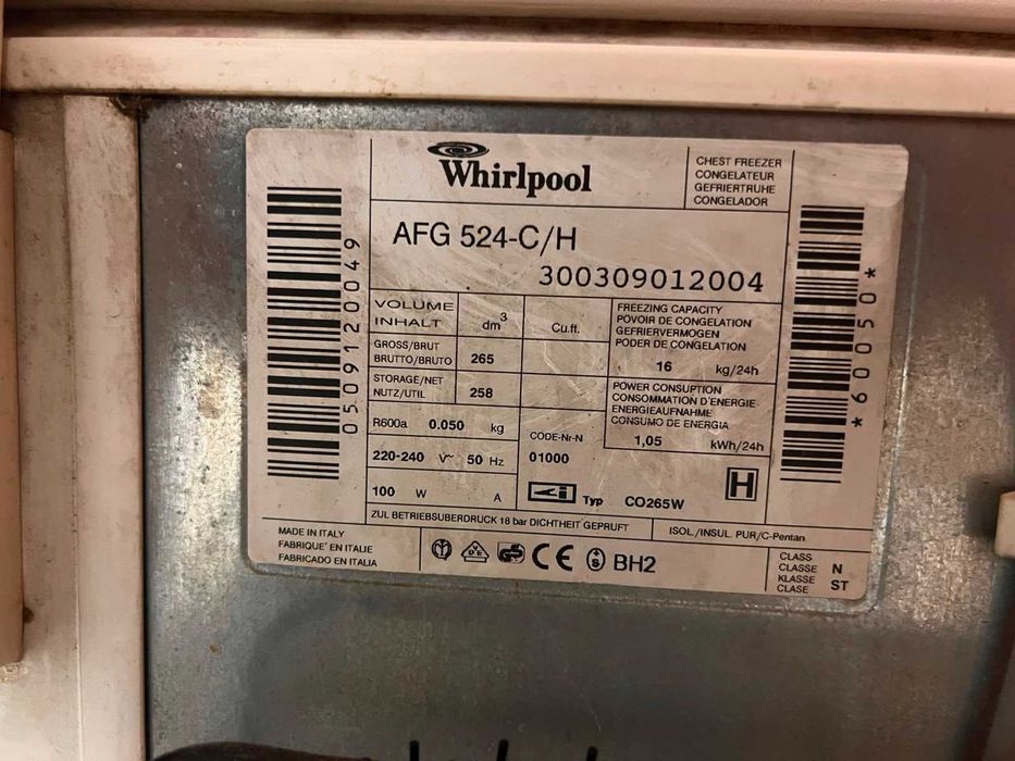 Congelador Whirlpool | 265L | 100% Funcional Ótimo Estado