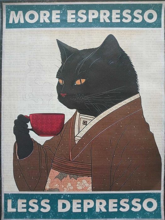 Humorystyczny plakat z kotem 30x40