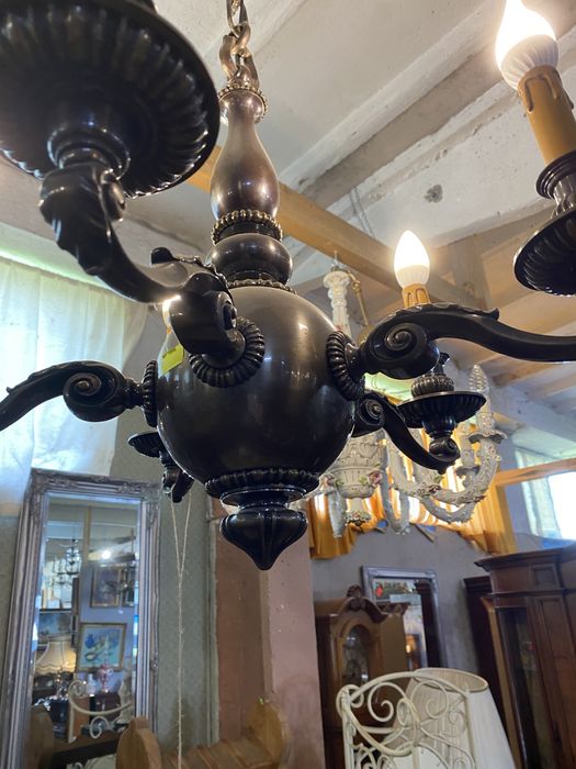 Antyczny żyrandol z kulą  #239 Antyki Stylowy Węgrów