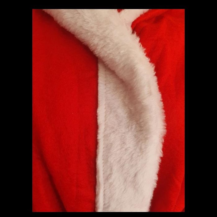 Костюм Санти, Кафтан з капюшоном, шапка, варежки, пасок,фліс віскоза,