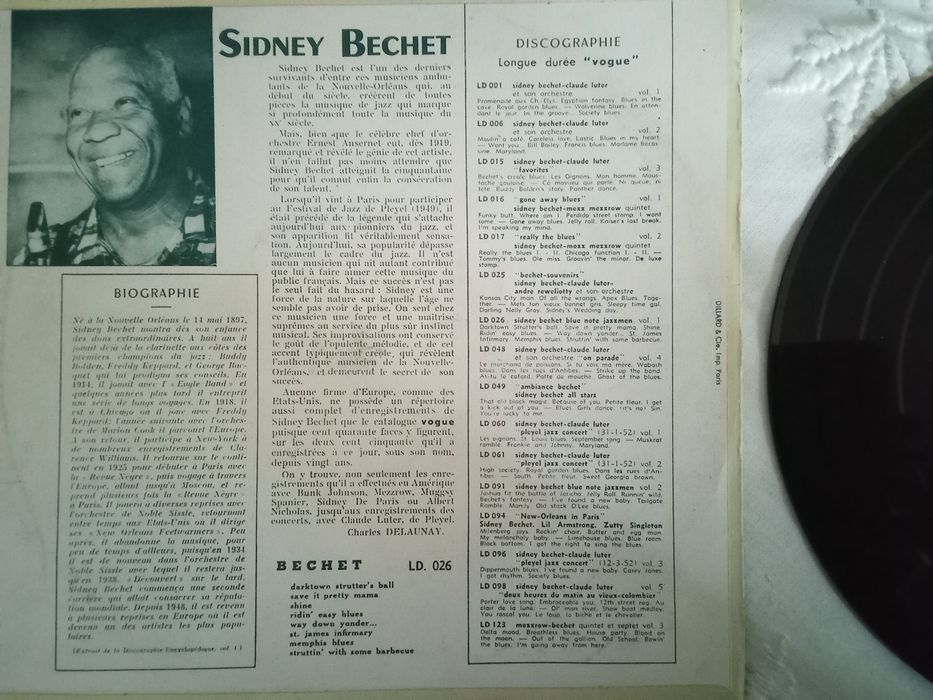 disco Sidney Bechet - Jazz 10``