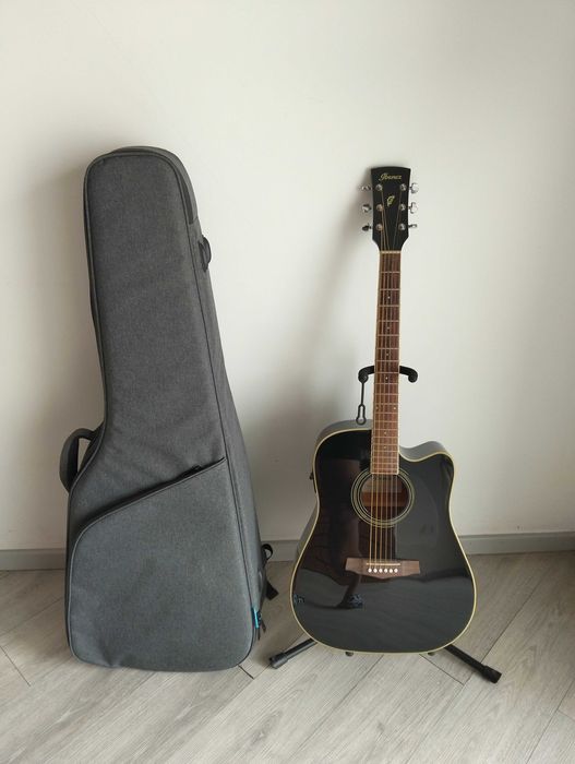 Ibanez Eletroacústica + Saco Ibanez Charcoal + Transpositor Ibanez