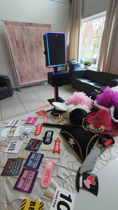 FOTOBUDKI - Klasyczna i 360, CIĘŻKI DYM fontanny iskier, napis L