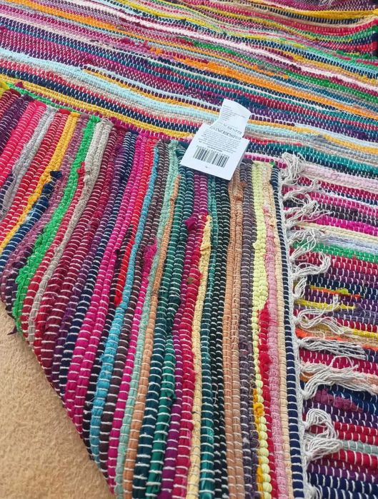 Dywan dywanik boho 150x80 cm duży ręcznie tkany bawełniany