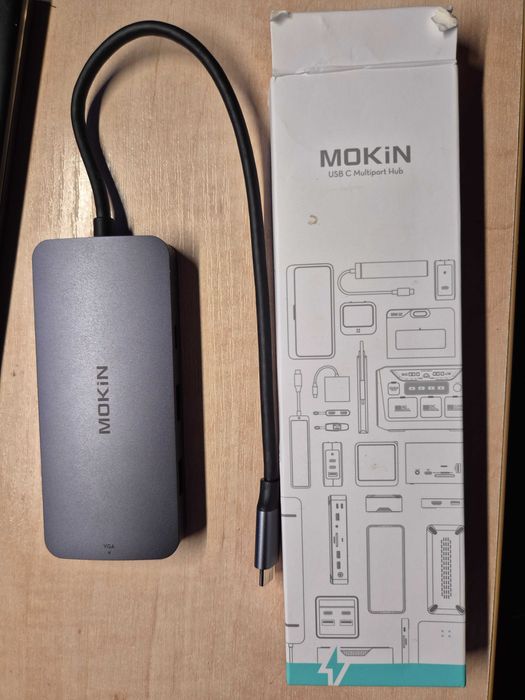 Mokin HUB USB Adapter Hub 7w1 USB-C do 3x USB3.0+SD/TF+HDMI+PD