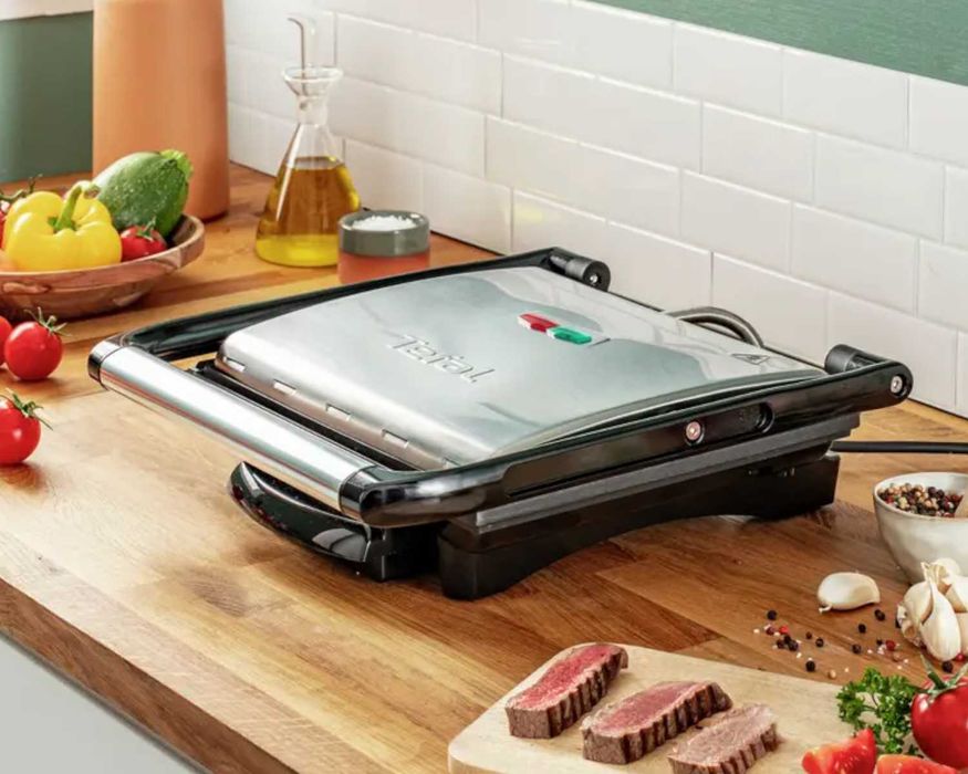 Grill Kontaktowy Tefal Inicio 2000W + Duża Powierzchnia 740cm² + Tacka