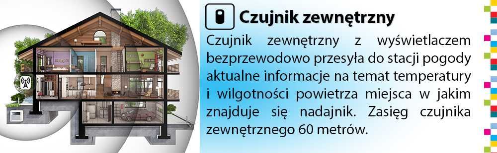 Stacja pogodowa SP70 - kolorowy ekran, czujka, zasilacz