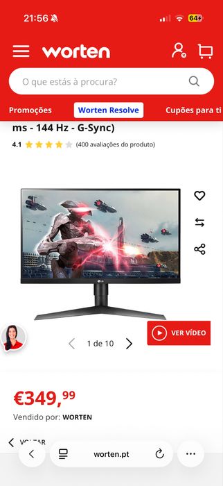 Monitor LG Gaming 144Hz