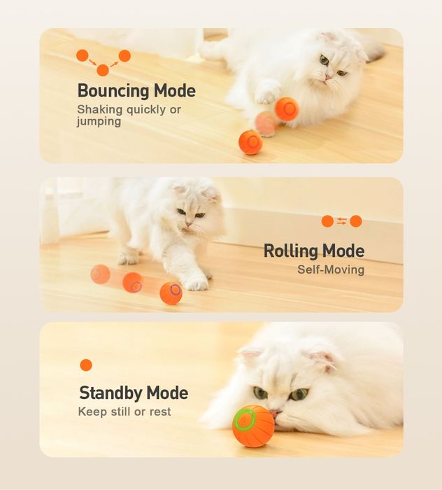 Розумний інтерактивний м'ячик для котів Rojeco Smart Bouncing Ball