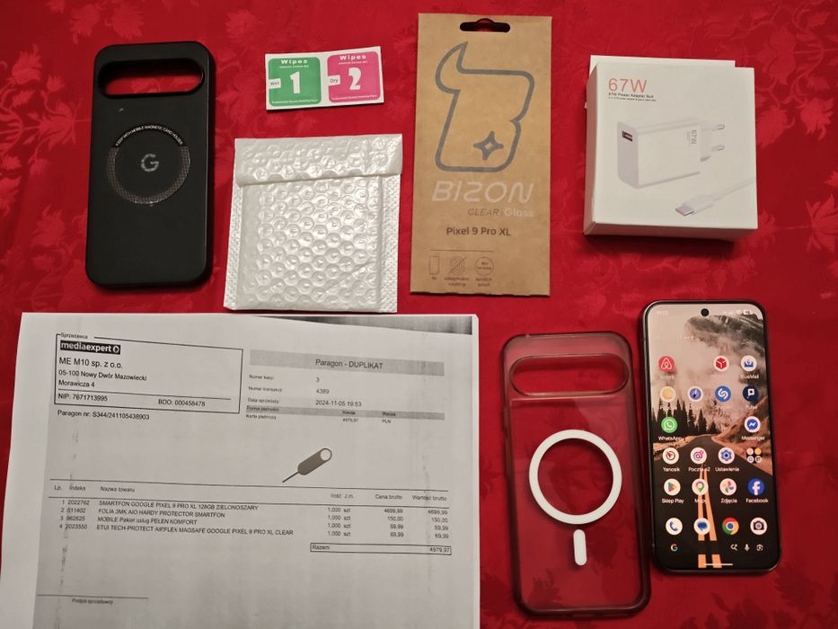 Google Pixel 9 Pro XL AKTUALNE z media expert 128GB gwarancja dowód zakupu
