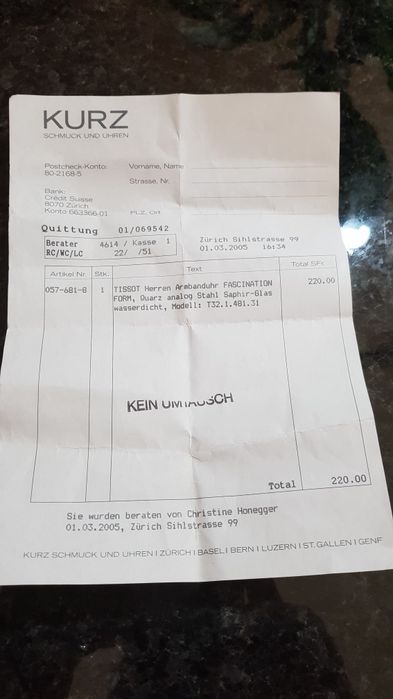 Relógio tissot 1853