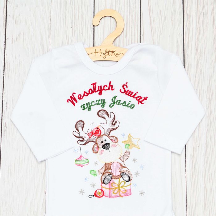 Moje pierwsze święta body dziecięce, napis, haft, różne wzory