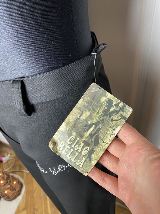 Spodnie damskie czarne proste 38 S/M M Ciao Bella  bawełna cekiny