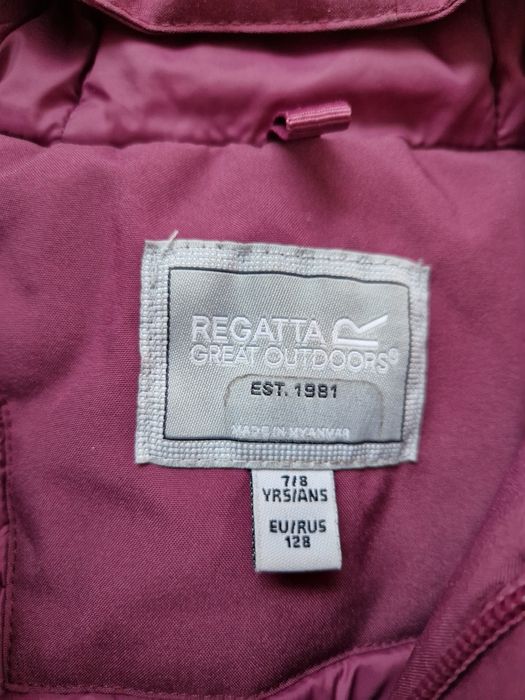 Kurtka przejściowa dziewczęca fioletowa z kapturem 128 Regatta