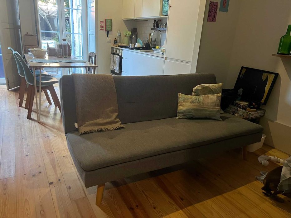 Sofá - cama cinza